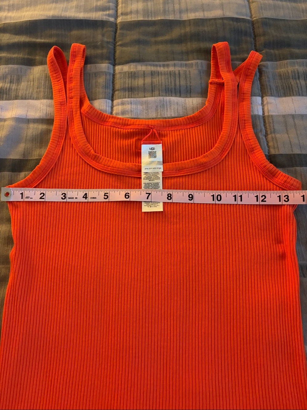 Ugg Nael Rib Tank in Bright Orange size S